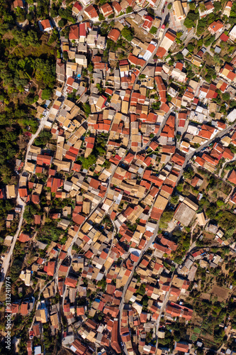 Aerial of meditarrean village from a drone photo