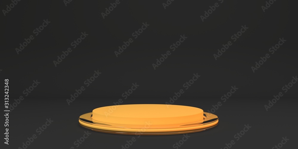 Abstract black background with yellow geometric shape podium for product. minimal concept. 3d render Abstract black background with yellow geometric shape podium for product. minimal concept. 3d render