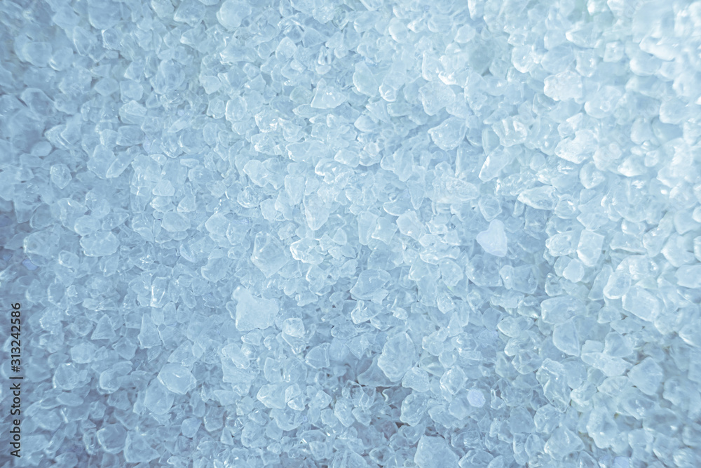 White transparent crystals of salt, dimonds, minerals