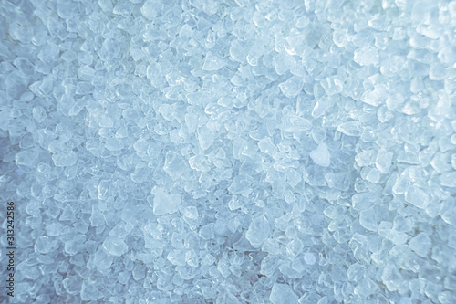 Fotografie White transparent crystals of salt, dimonds, minerals