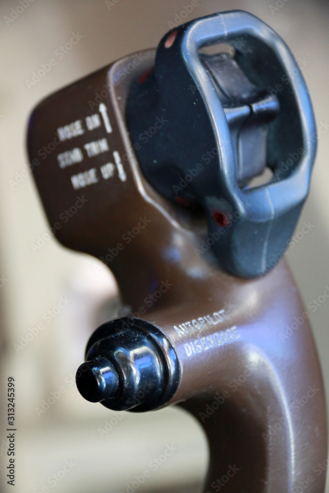 Autopilot Disengage Button on the Yoke at the Flight Deck of a Jumbo Jet Stock Photo Adobe Stock