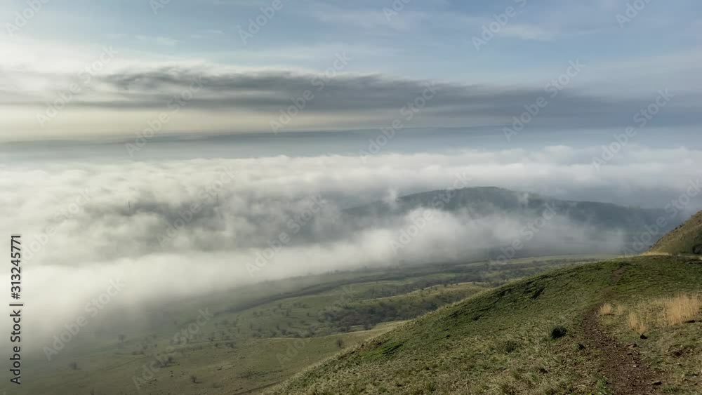 View from Rana hill.Misty morning in Central Bohemian Highlands, Czech Republic. Central Bohemian Uplands is a mountain range located in northern Bohemia. The range is about 80 km long View from Rana hill.Misty morning in Central Bohemian Highlands, Czech Republic. Central Bohemian Uplands is a mountain range located in northern Bohemia. The range is about 80 km long