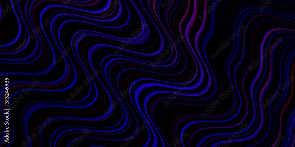 Dark Blue, Red vector background with wry lines. Gradient illustration in simple style with bows. Template for your UI design.