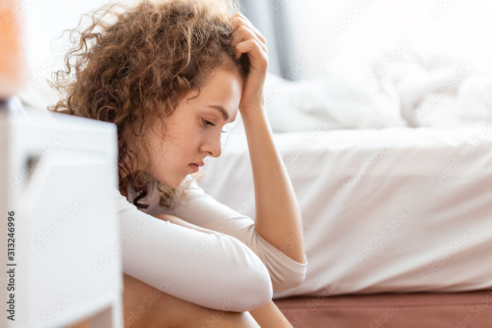 Close up portrait of a beautiful young Caucasian woman stressed. Close up portrait of a beautiful young Caucasian woman stressed.