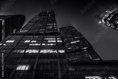Buildings in Moscow City, B&W