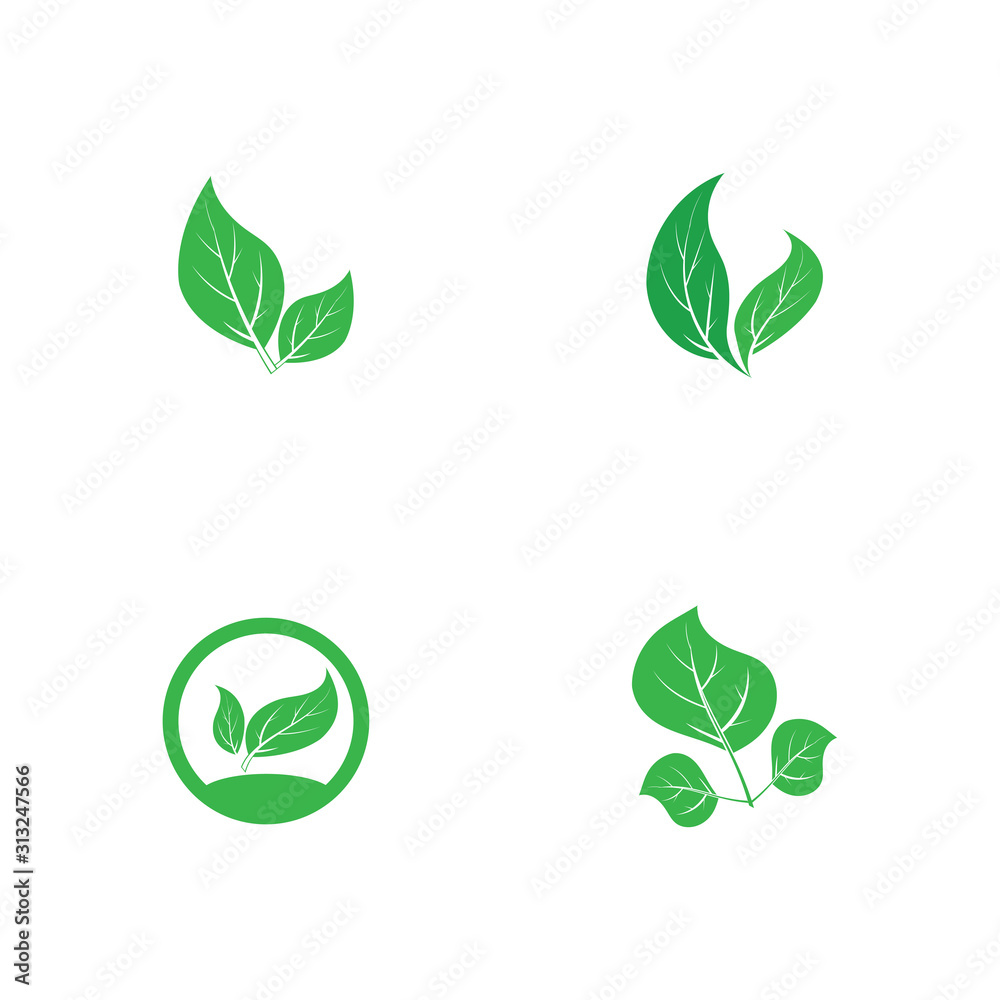 Set Vegan Logo Template vector symbol Set Vegan Logo Template vector symbol