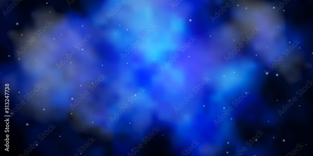 Dark BLUE vector pattern with abstract stars. Blur decorative design in simple style with stars. Pattern for wrapping gifts.