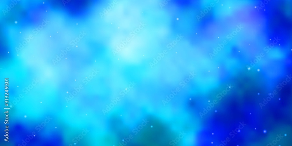 Light BLUE vector background with small and big stars. Modern geometric abstract illustration with stars. Design for your business promotion.