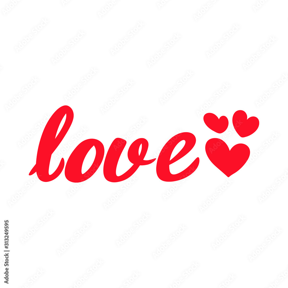 Heart lettering love Cartoon icons vector illustration on a white background. Great design for any purposes.