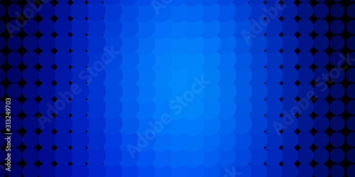 Dark BLUE vector background with bubbles. Abstract decorative design in gradient style with bubbles. New template for a brand book.