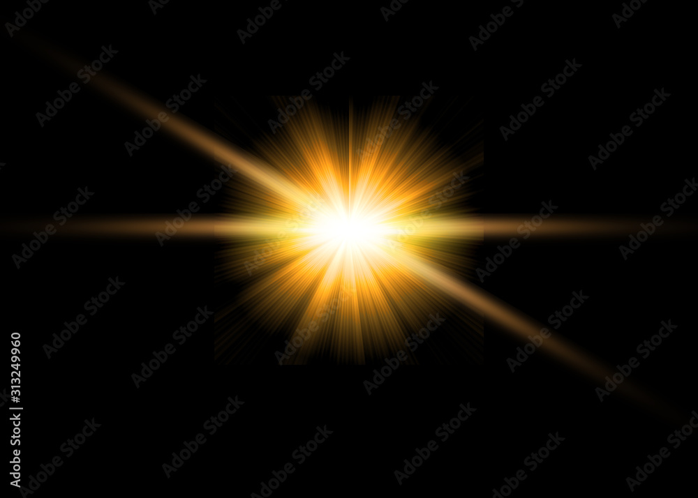 Flare lens Stock Image In Black Background Flare lens Stock Image In Black Background