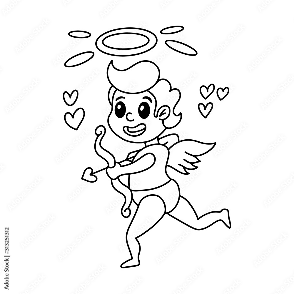 Cute cartoon baby Cupid. Vector illustration isolated on a white background. Cute cartoon baby Cupid. Vector illustration isolated on a white background.