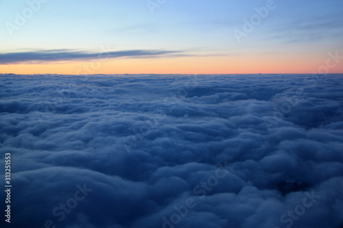 Aerial View of Clouds overhead the Austrian Alps near Innsbruck  Austria