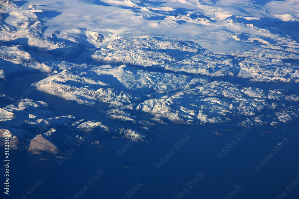 Aerial View of the Coastline of Greenland