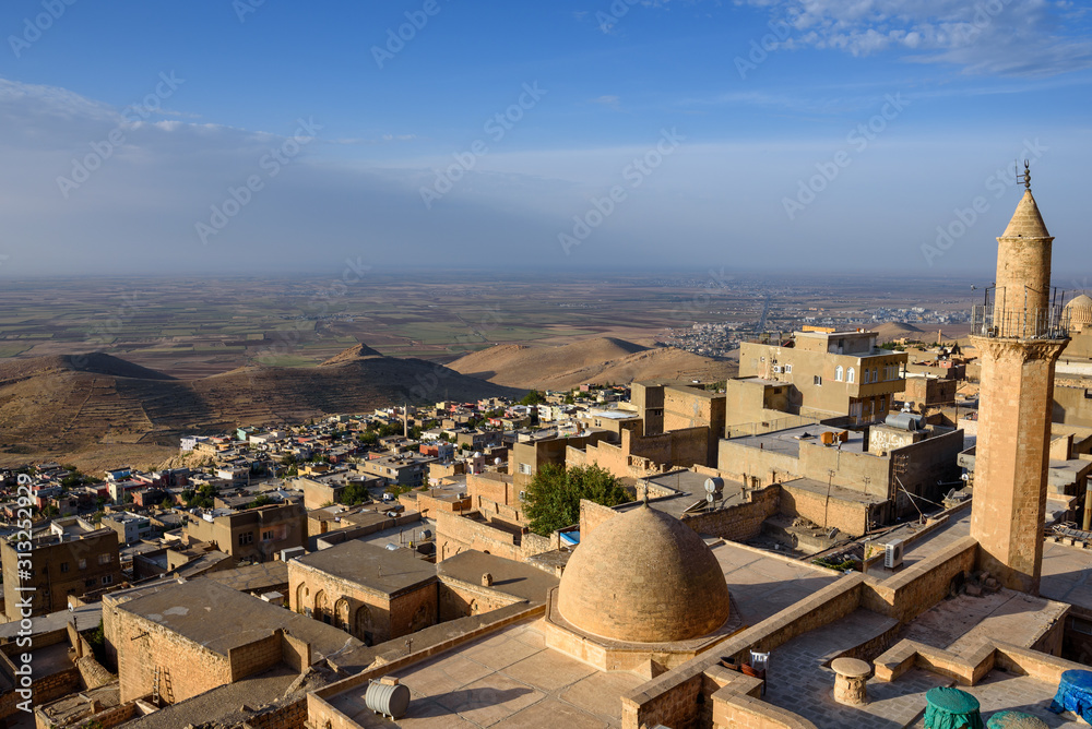 View of the Mesopotamia plains from the old city Mardin, Turkey
