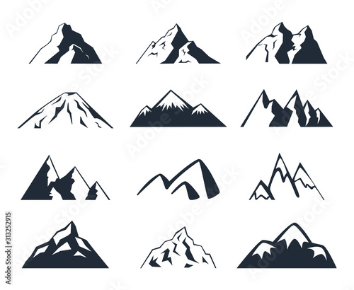 Set of mountains. Logo.