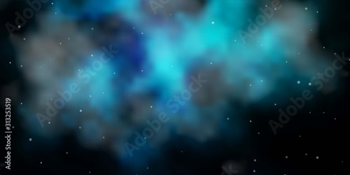 Dark BLUE vector background with colorful stars. Colorful illustration in abstract style with gradient stars. Theme for cell phones.