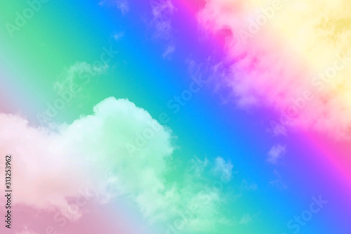 sky and cloud background with a pastel color. © Thaweekiat