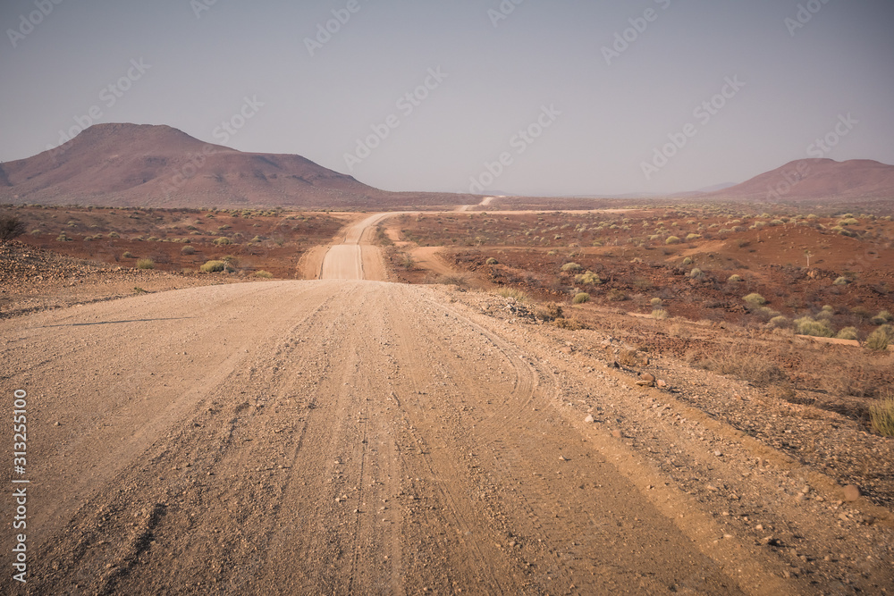 Gravel Road C43 between Palmwag and Sesfontein in Namibia, Africa