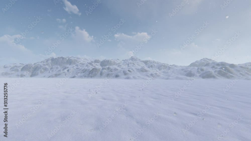 Mountain Top View in Winter With Snow 4K Animation 3D Rendering Mountain Top View in Winter With Snow 4K Animation 3D Rendering