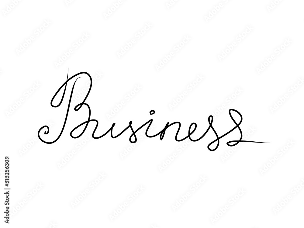 Business handwritten text inscription. Modern hand drawing calligraphy. Word illustration black