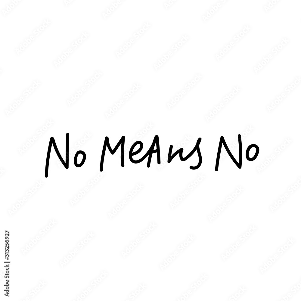 No means calligraphy quote lettering