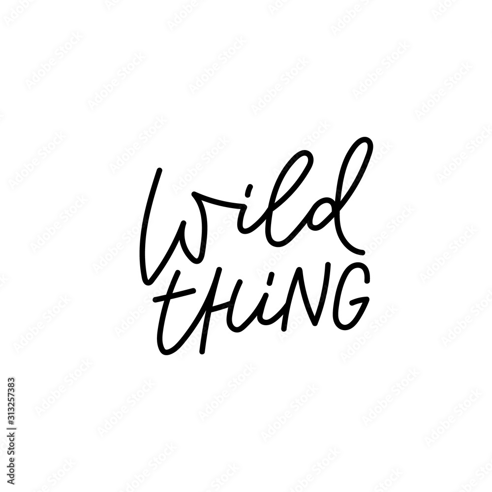 Fototapeta premium Wild thing calligraphy quote lettering