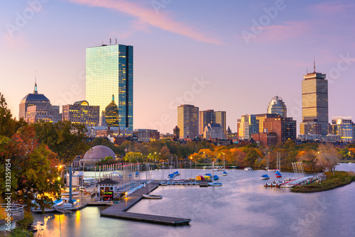 Boston, Massachusetts, USA skyline on the Charles River