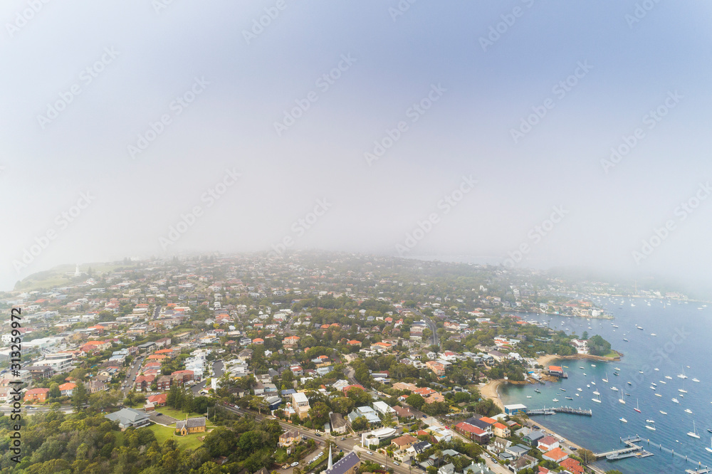 Fototapeta premium Boats and Yachts aerial view Watson Bay Sydney Australia