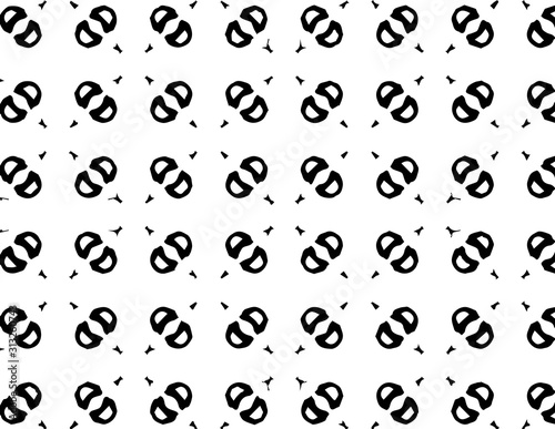 Abstract geometric pattern in ornamental style. Black and white color. Seamless design texture.