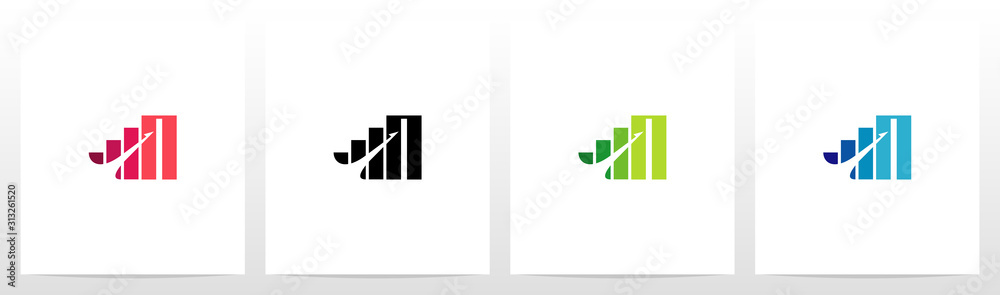 Bar Chart On Letter Logo Design N Bar Chart On Letter Logo Design N