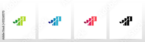 Bar Chart On Letter Logo Design P