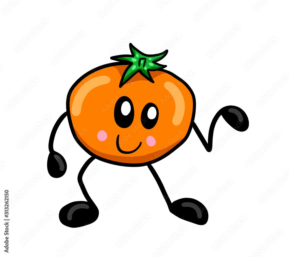Happy Stylized Cartoon Orange Happy Stylized Cartoon Orange