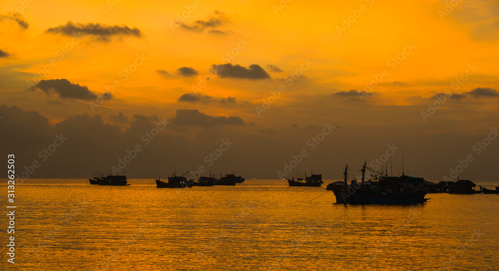 Beautiful sea at sunset