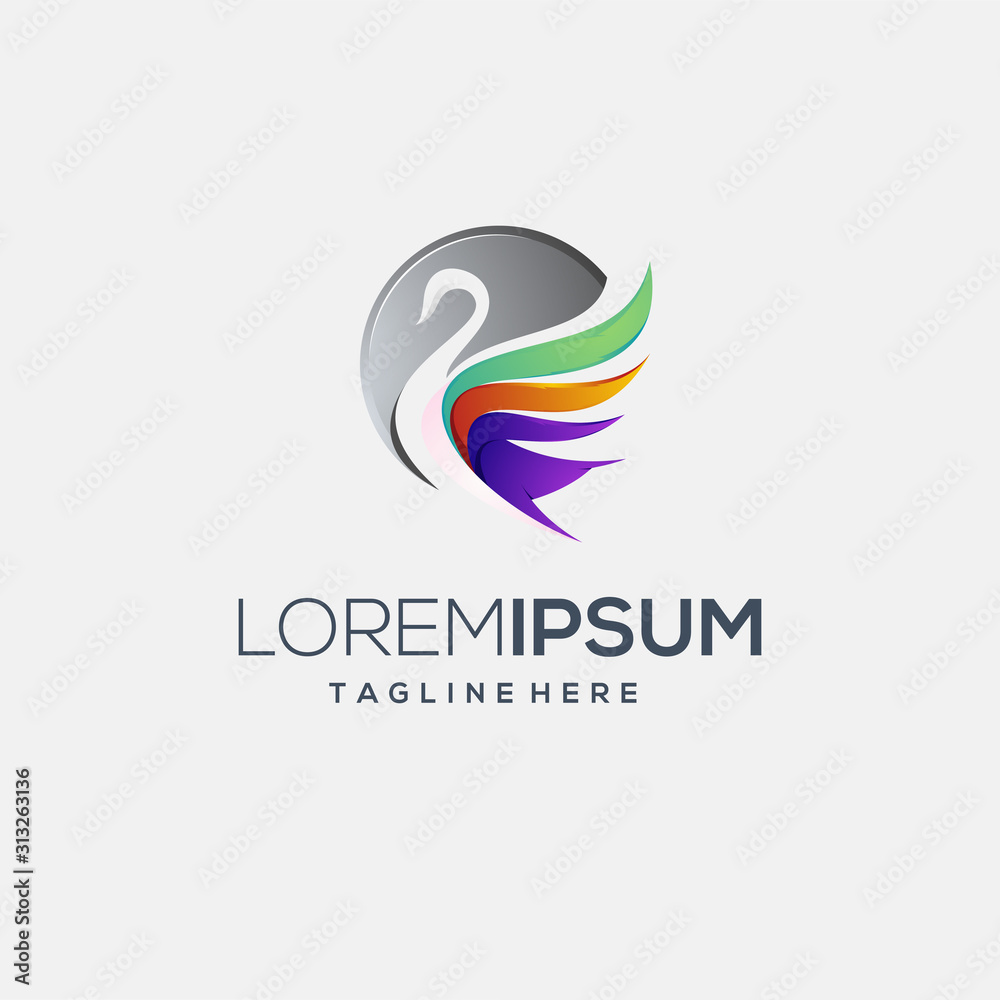 Vector logo design swan Vector logo design swan