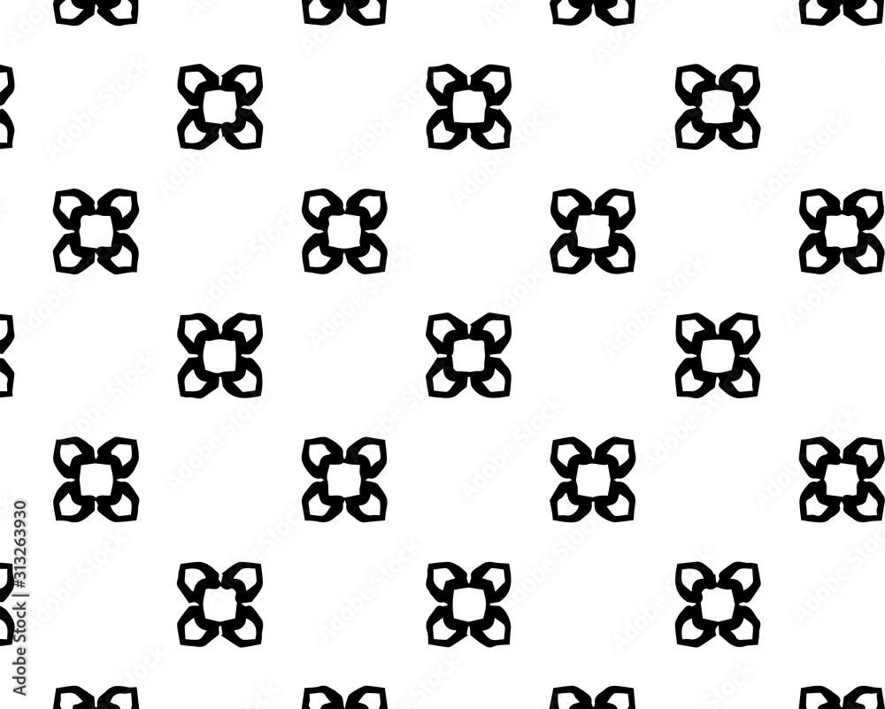 Abstract geometric pattern in ornamental style. Black and white color. Seamless design texture. Abstract geometric pattern in ornamental style. Black and white color. Seamless design texture.