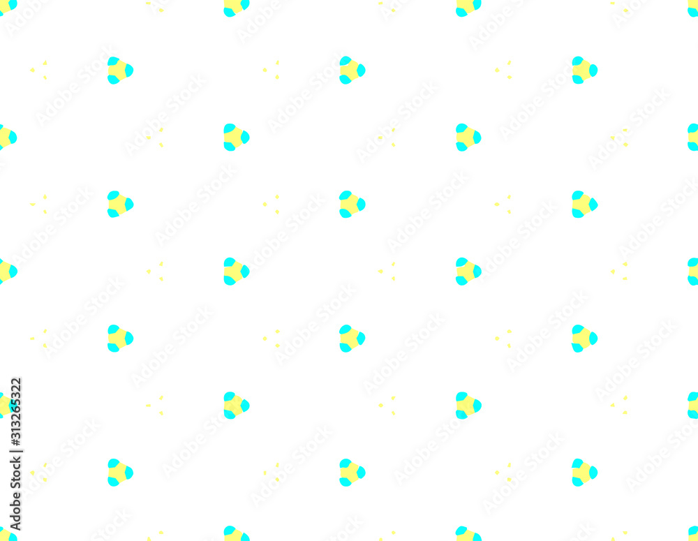 Abstract geometric pattern in ornamental style. Yellow or golden color. Seamless design texture.