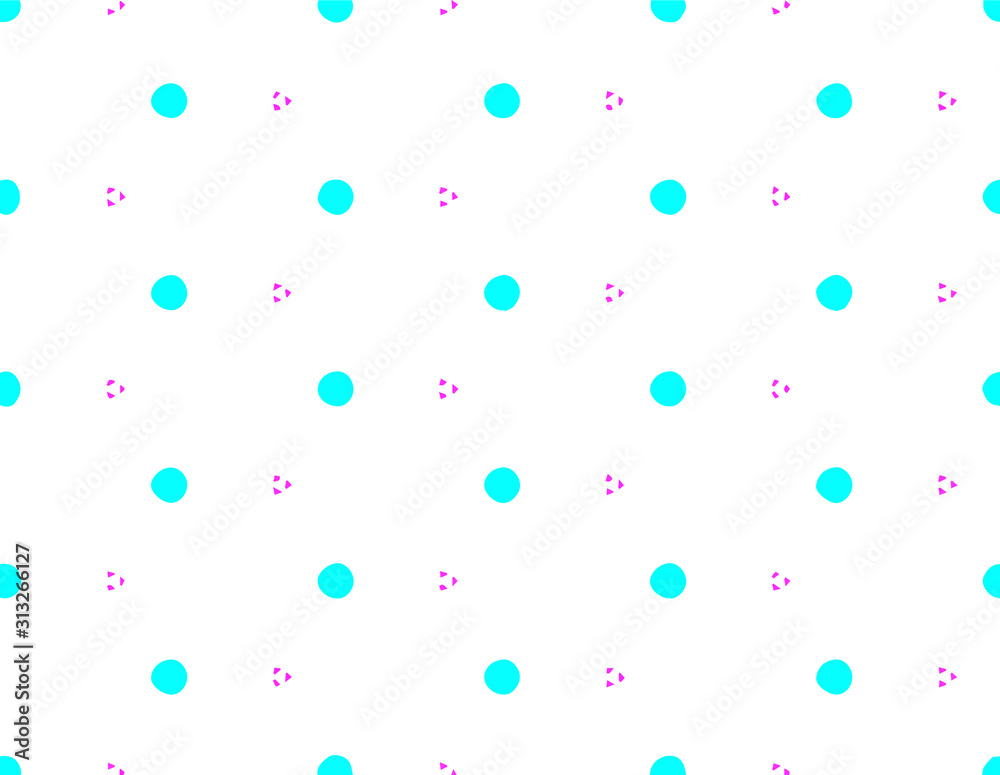 Abstract geometric pattern in ornamental style. Pink and blue color. Seamless design texture.
