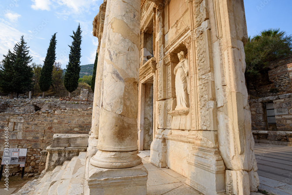 Library of Celsus, 2nd century Roman building in the ancient city of Ephesus, Izmir, Turkey
