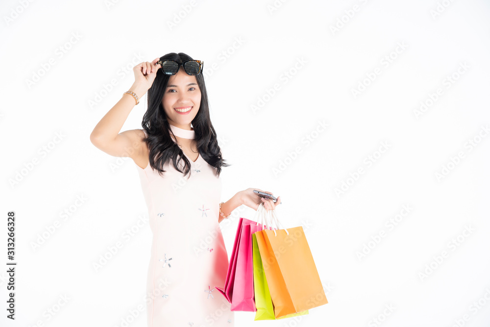 online shopping concept women shopping online on smartphone and monthly items and promotions