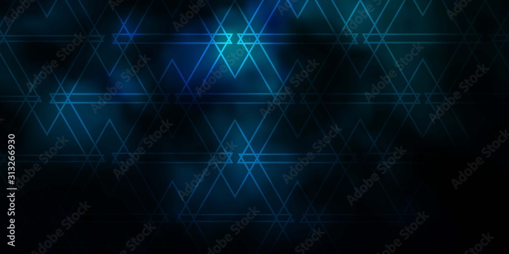 Dark BLUE vector background with triangles. Decorative design in abstract style with triangles. Design for your promotions.