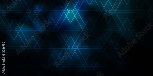 Dark BLUE vector background with triangles. Decorative design in abstract style with triangles. Design for your promotions.