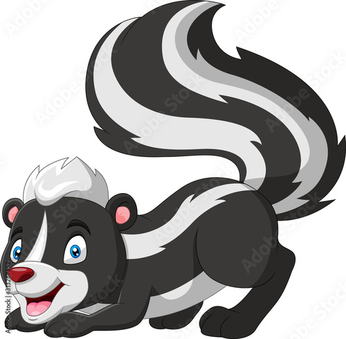 Cartoon funny skunk a smile