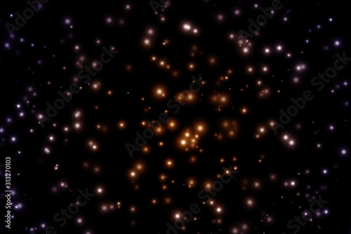 Fondo negro con estrellas y galaxias. 