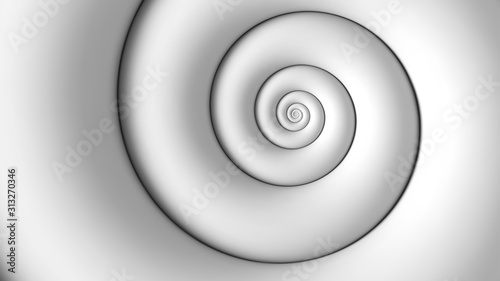 Fibonacci spiral white abstract background