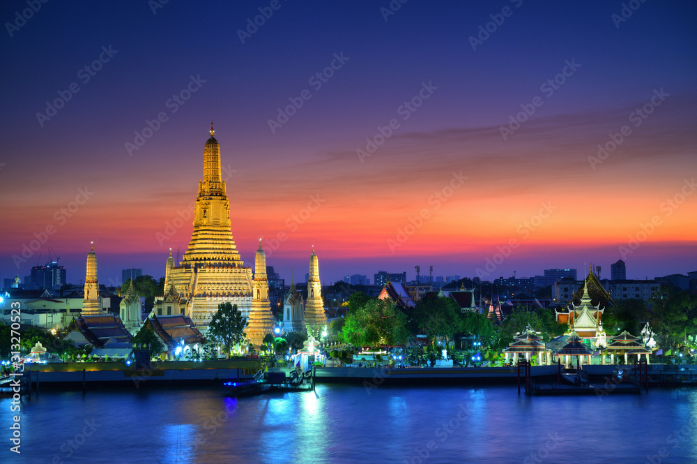 Landscape of Thai ancient Pagoda called 