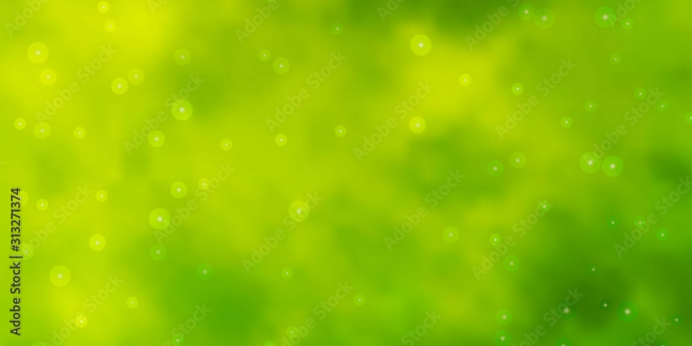 Light Green vector background with small and big stars. Blur decorative design in simple style with stars. Design for your business promotion.