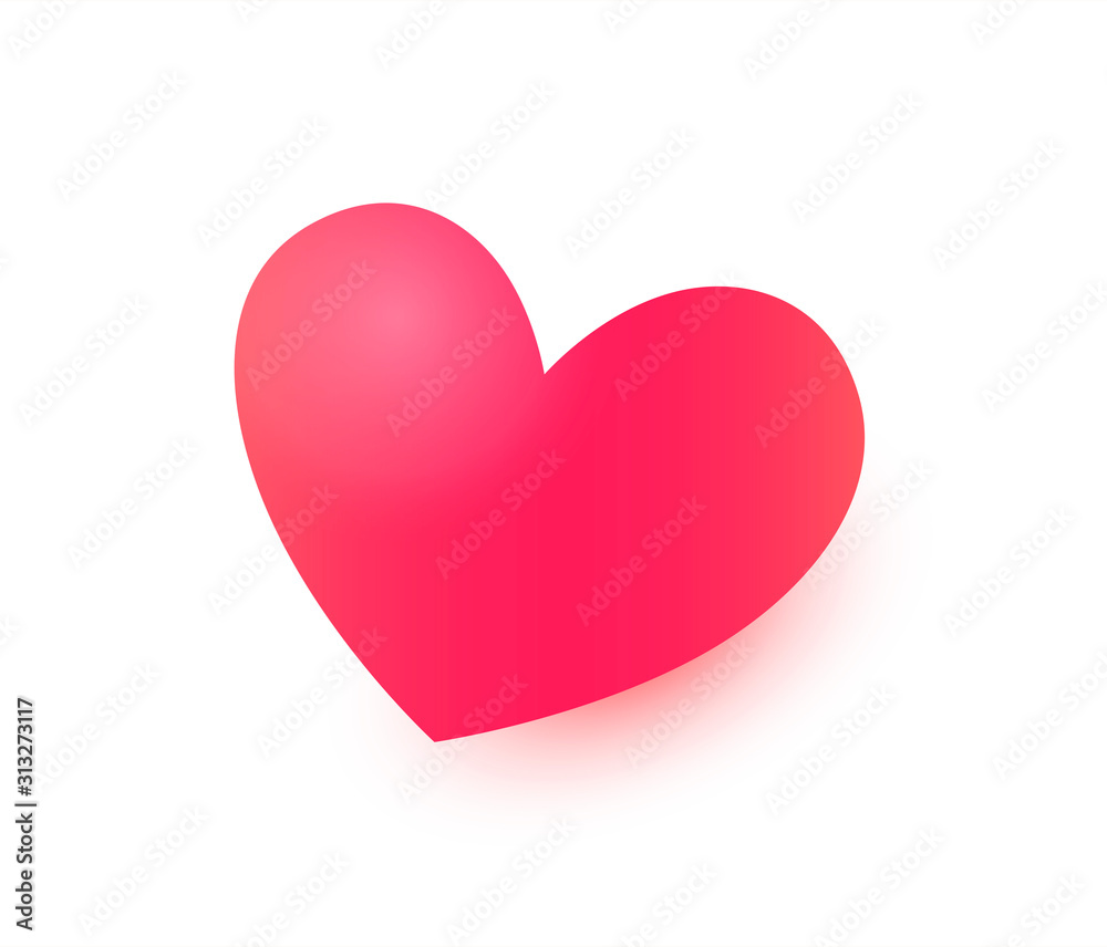Pink Heart Icon for Valentines Day, Colorful symbol of love for Erotic Shops and Web Sites