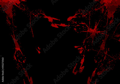 abstract vector splatter red color on black color design background. illustration vector design.