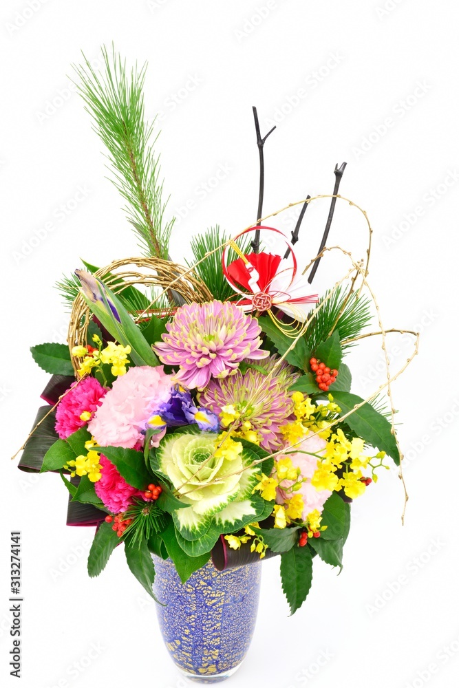 Japanese New Year Flowers 花 フラワーアレンジメント お正月 新年 お祝い 和風 Stock Photo Adobe Stock